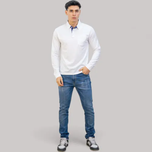 AVANT GARDE Polo Manga Larga Hombre Cuello Box