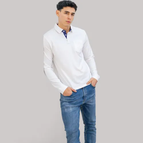 AVANT GARDE Polo Manga Larga Hombre Cuello Box