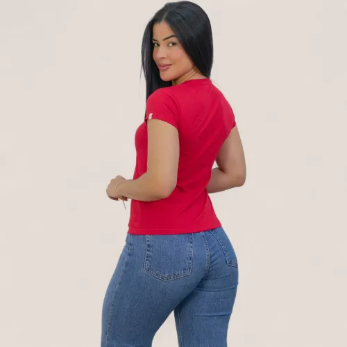 AVANT GARDE Polo Manga Corta Mujer Cuello Redondo