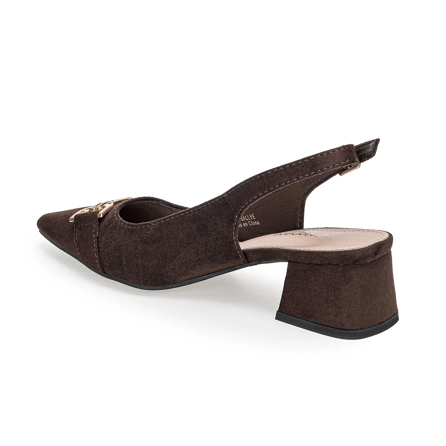 Calzado Platanitos Vestir Dama Cv Sallye color marron oscuro. | Platanitos