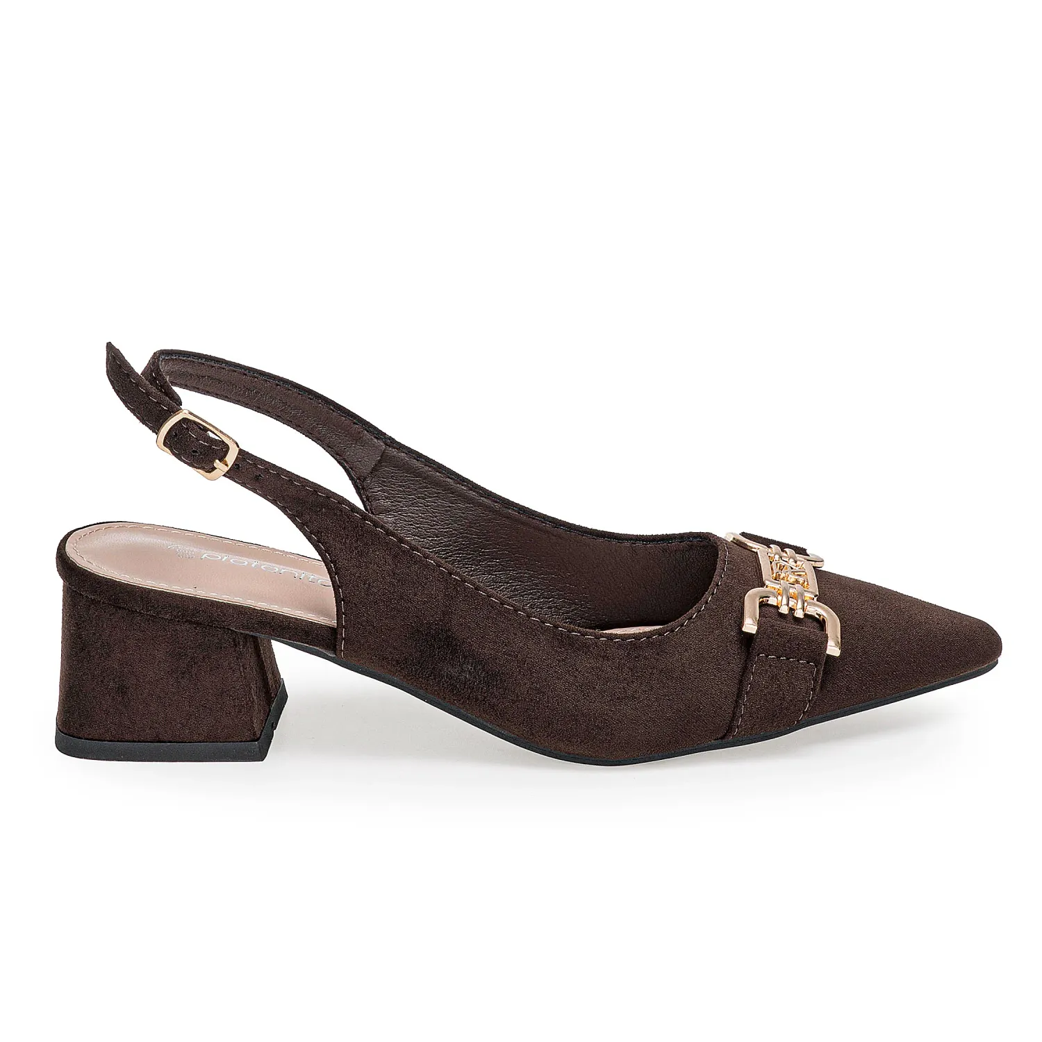 Calzado Platanitos Vestir Dama Cv Sallye color marron oscuro. | Platanitos