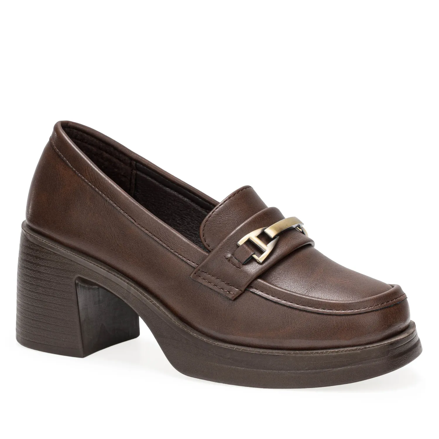 Mocasin Platanitos Dama Mt Tina color marron oscuro. | Platanitos