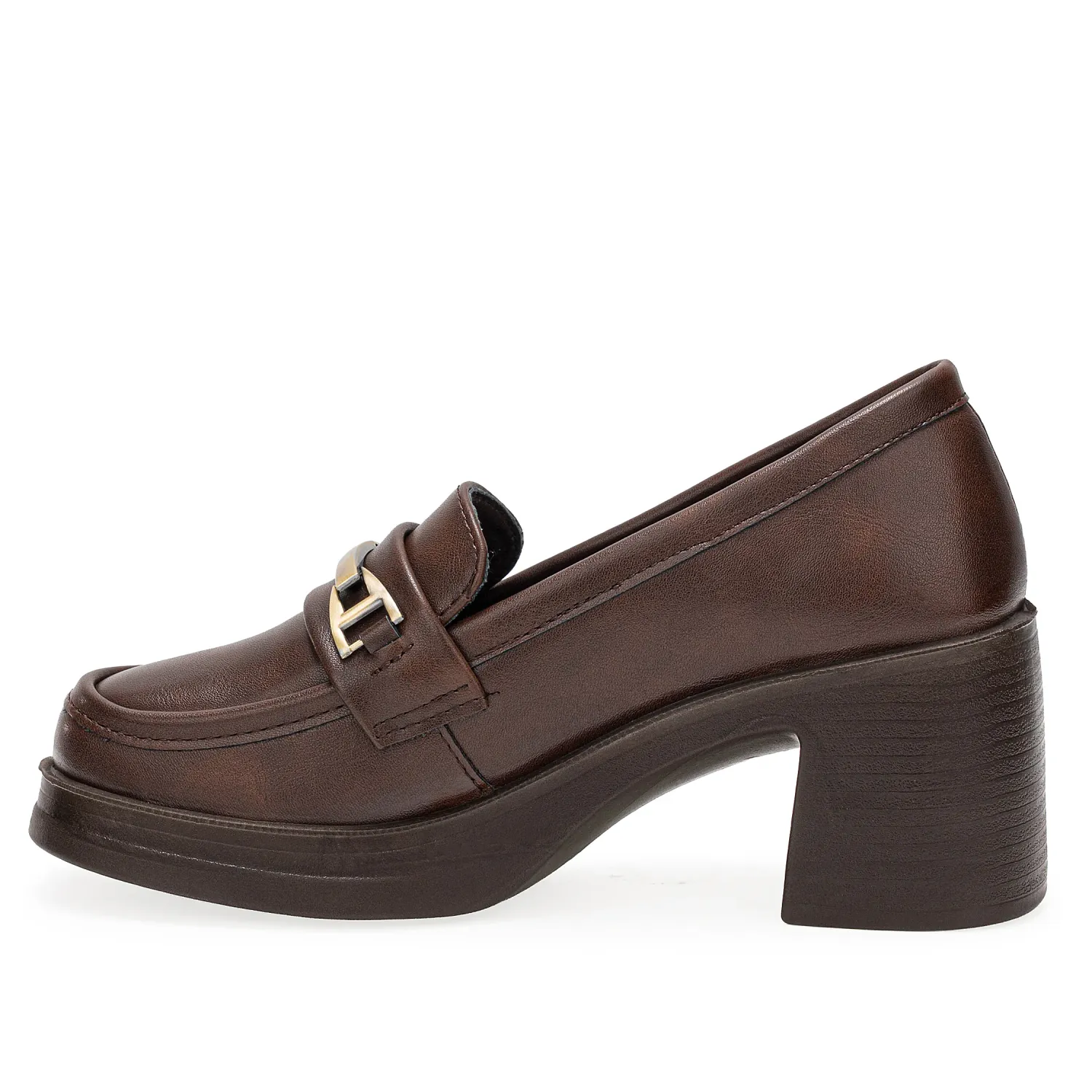 Mocasin Platanitos Dama Mt Tina color marron oscuro. | Platanitos
