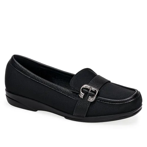 Platanitos Negro de Mujer modelo Mocasin Dama M Keira negros sintéticos mujer 2025100321512042349 Sintético Sintético