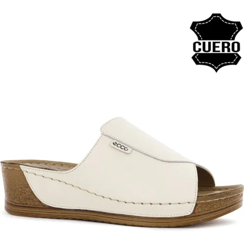 Sandalias Ecco Confort Mujer Bibi24 color marfil | Platanitos
