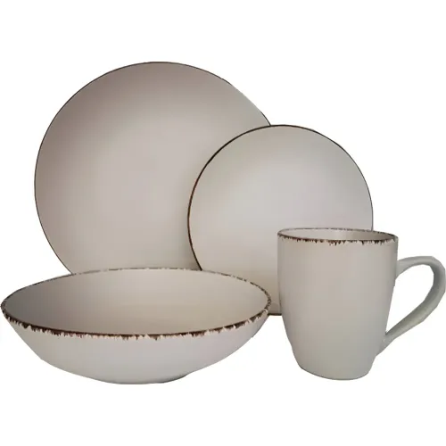 ICHIMATSU Varios modelo Jgo Vajilla X 16 Pza Crema Mate Borde Marron (P.10.5/ P.8/ B.5.5/ J. 13oz) Dw-05  (Ocs) varios 2025100923073073773  