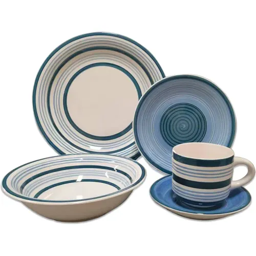 REY Varios modelo Jgo Vajilla X20 Pza Azul Rayado Hb6039 (Ocs) varios 2025100923073073779  