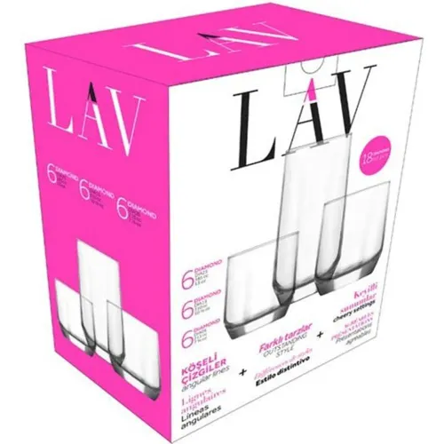 REY Set X 18 Vaso Long Drink (13onz)/Whiskey(10.5onz)/Water(7.5onz)  Lv-Dias1
