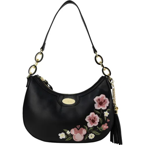 TIZZA Negro de Mujer modelo Cartera Minnie Pu Flores Bordadas negros mujer 2025101023251116346