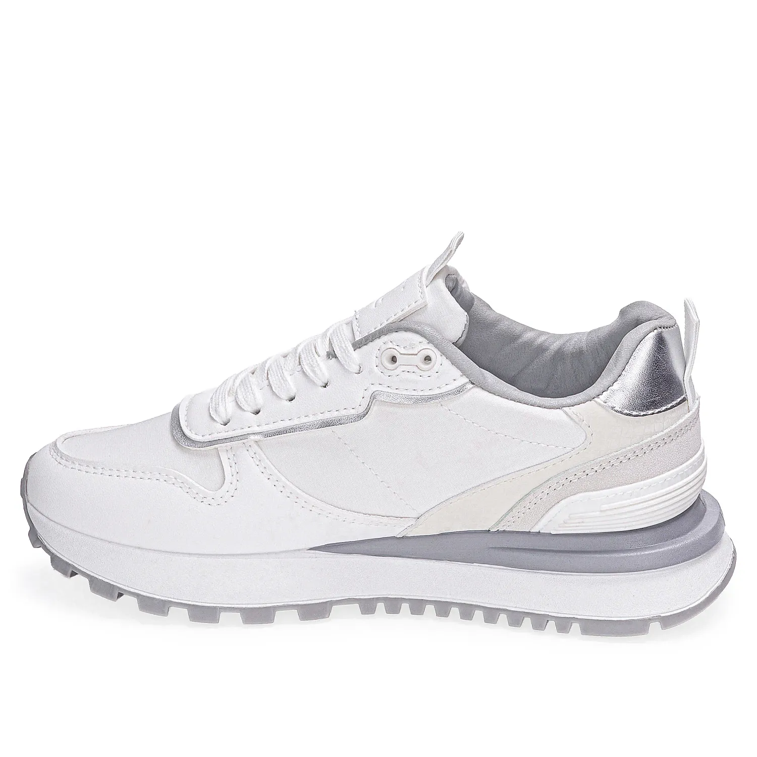 Zapatilla Just4U Dama Z Kayla color blanco / gris | Platanitos
