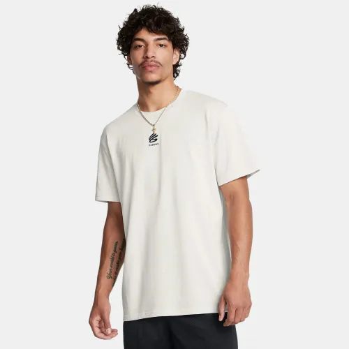 Under Armour Blanco de Hombre modelo Polo Basquet Hombre Curry Logo Heavyweight blancos hombre 2025101714470665115