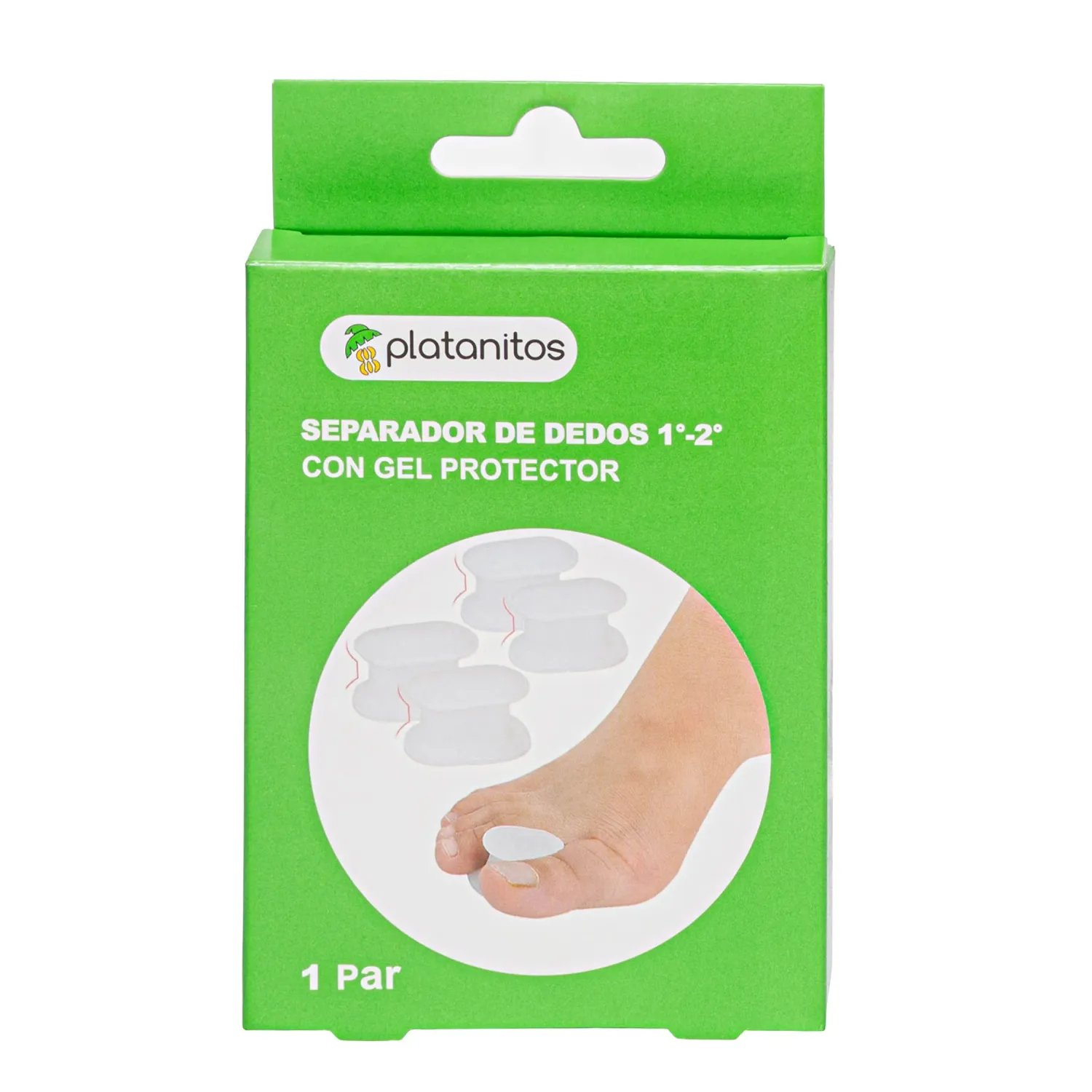 Separador Platanitos De Dedos 1°-2° Con Gel Protector color blanco | Platanitos