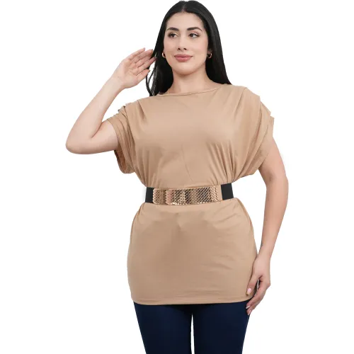 AZAYU Beige de Mujer modelo Polo Manga Corta Mujer Mitzy Oversize beiges mujer 2025102115180700105