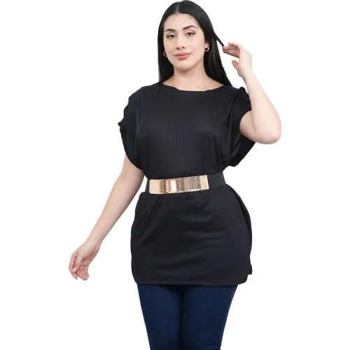 AZAYU Negro de Mujer modelo Polo Manga Corta Mujer Masha Oversize negros mujer 2025102115180700166