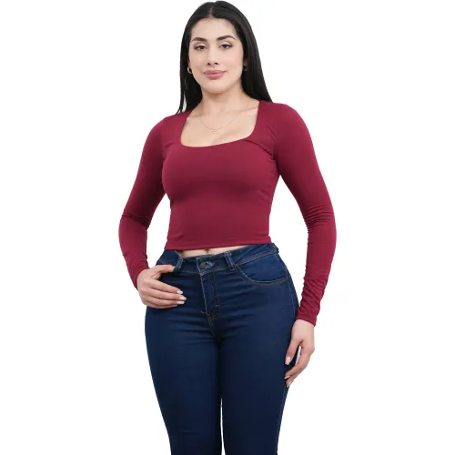 AZAYU Morado de Mujer modelo Polo Manga Larga Mujer Maia vinos mujer 2025102115180700264