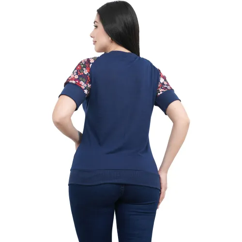 AZAYU Polo Manga Corta Mujer Marina