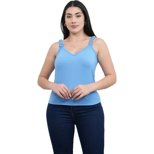 AZAYU Celeste de Mujer modelo Polo Tiras Mujer Mara celestes mujer 2025102115180700315