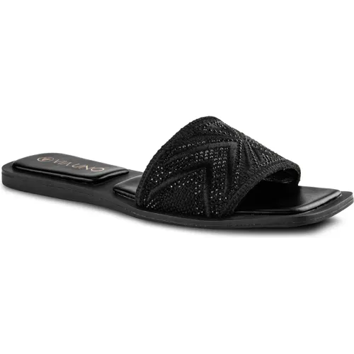 VIA UNO  de Mujer modelo Sandalia Flat Mujer H3093-7 blacks mujer 2025102216522615301 PU Caucho