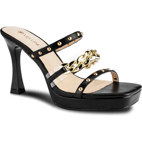 VIA UNO  de Mujer modelo Sandalia Fiesta Mujer 15c784-20 blacks mujer 2025102216522615394 Cuero Caucho
