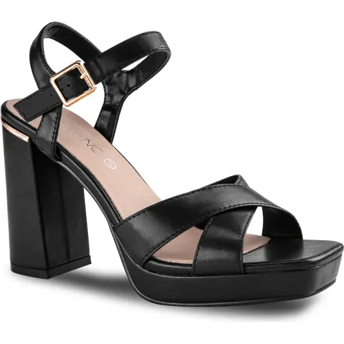 VIA UNO  de Mujer modelo Sandalia Fiesta Mujer 18f2040a-100 blacks mujer 2025102216522615451 Cuero Caucho
