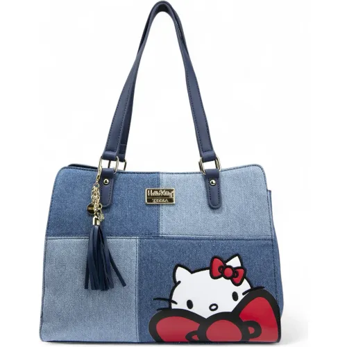 TIZZA Azul de Mujer modelo Cartera Hello Kitty Jean Parches azules mujer 2025102219290841822