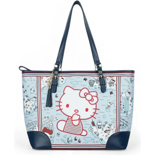 TIZZA Celeste de Mujer modelo Cartera Hello Kitty Pu Mapa celestes mujer 2025102219290841828