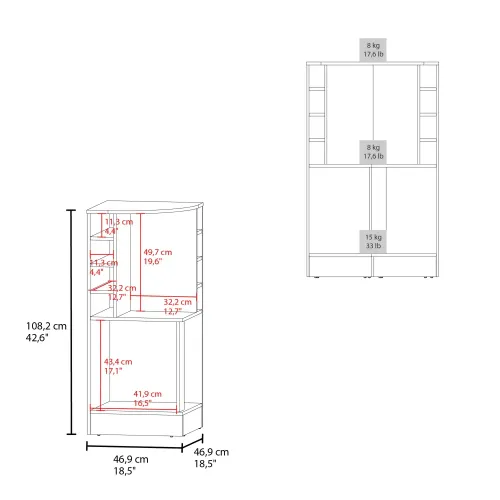 TUHOME Bar Bajo Esquinero Jakes 2 Puertas