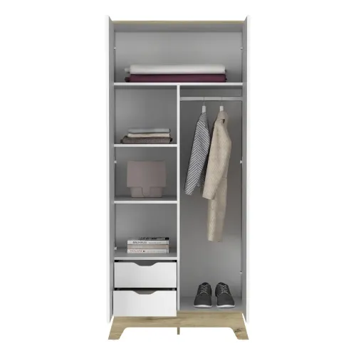 TUHOME Ropero Z-81 Bi-Color 2 Puertas 2 Cajones