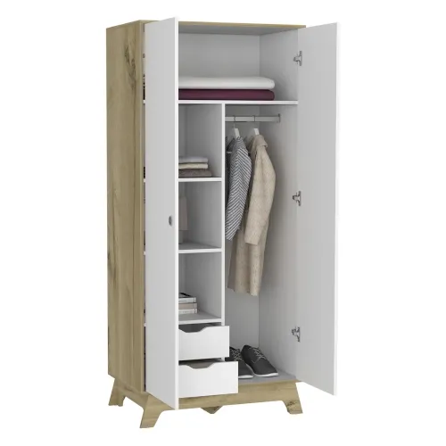 TUHOME Ropero Z-81 Bi-Color 2 Puertas 2 Cajones