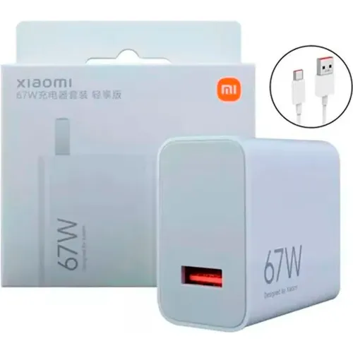 XIAOMI Cargador Rápido 67w + Cable Usb A - Tipo C