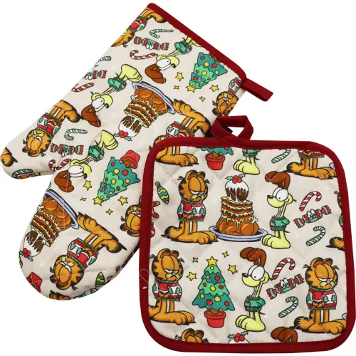 GARFIELD Beige Set Guante + Agarrador Garfield