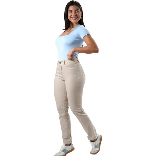 FORDAN JEANS Pantalón Drill Strech Mujer 0621 Cintura Clasico Recto