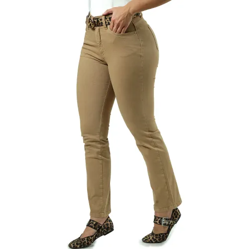FORDAN JEANS Pantalón Drill Strech Mujer 0621 Cintura Clasico Recto