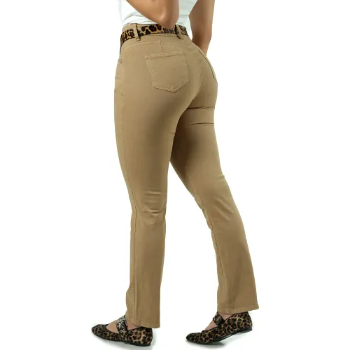 FORDAN JEANS Pantalón Drill Strech Mujer 0621 Cintura Clasico Recto