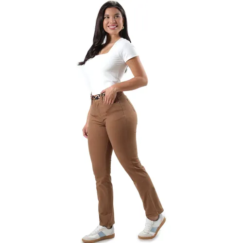 FORDAN JEANS Pantalón Drill Strech Mujer 0621 Cintura Clasico Recto