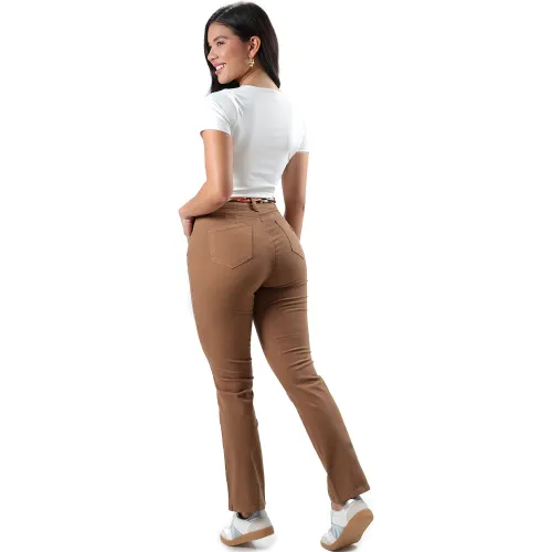 FORDAN JEANS Pantalón Drill Strech Mujer 0621 Cintura Clasico Recto