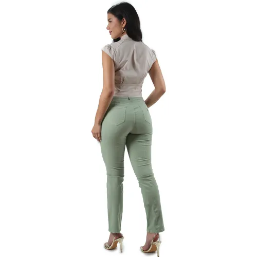 FORDAN JEANS Pantalón Drill Strech Mujer 0621 Cintura Clasico Recto