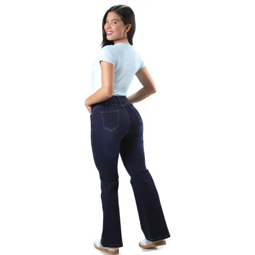 FORDAN JEANS Pantalon Jean Strech Mujer 3950 Flare Cintura Con Bolsillo