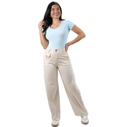 FORDAN JEANS Beige de Mujer modelo Pantalon Mujer 3954 Balloon Con Pinzas Y Tapa arenas mujer 2025102819105798778  