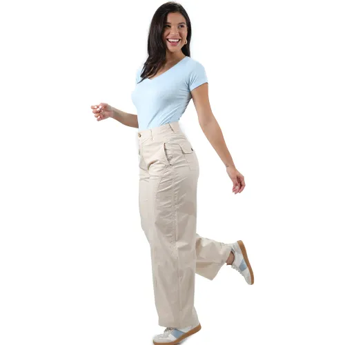 FORDAN JEANS Pantalon Mujer 3954 Balloon Con Pinzas Y Tapa