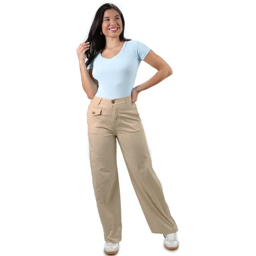 FORDAN JEANS Beige de Mujer modelo Pantalon Mujer 3954 Balloon Con Pinzas Y Tapa beiges mujer 2025102819105798793  
