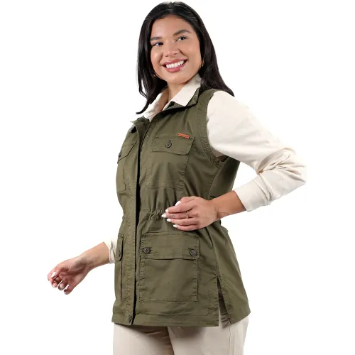 FORDAN JEANS Chaleco Mujer 3933 Con Aberturas Laterales 4 Bolsillos