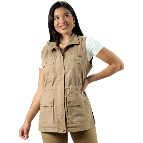 FORDAN JEANS Marfil de Mujer modelo Chaleco Mujer 3933 Con Aberturas Laterales 4 Bolsillos kakis mujer 2025102819105799021  