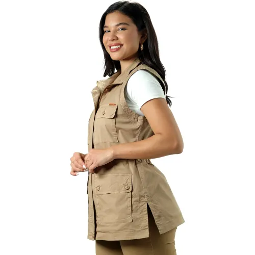 FORDAN JEANS Chaleco Mujer 3933 Con Aberturas Laterales 4 Bolsillos