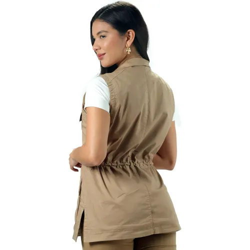 FORDAN JEANS Chaleco Mujer 3933 Con Aberturas Laterales 4 Bolsillos