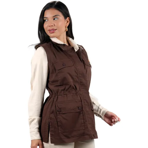 FORDAN JEANS Chaleco Mujer 3933 Con Aberturas Laterales 4 Bolsillos