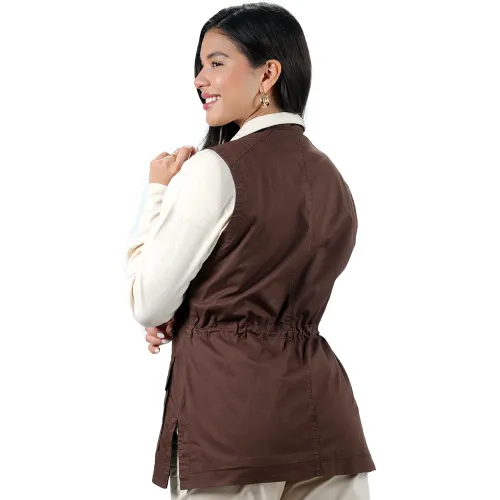 FORDAN JEANS Chaleco Mujer 3933 Con Aberturas Laterales 4 Bolsillos