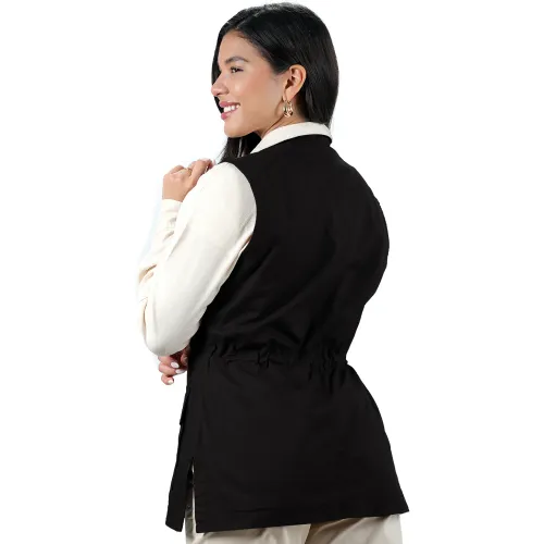 FORDAN JEANS Chaleco Mujer 3933 Con Aberturas Laterales 4 Bolsillos