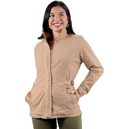 Mujer FORDAN JEANS Beige Campera Mujer 3934 Con Cinturon Delantero De Ajuste