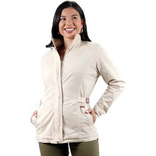 Mujer FORDAN JEANS Beige Campera Mujer 3934 Con Cinturon Delantero De Ajuste